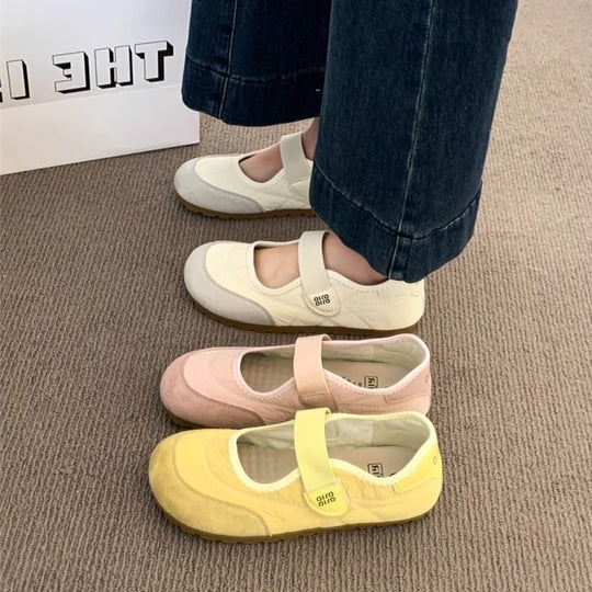 Damen Komfortable Ballerinas mit verstellbarem Riemen EB