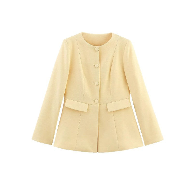 Damen moderne Blazerjacke mit strukturiertem Design EB