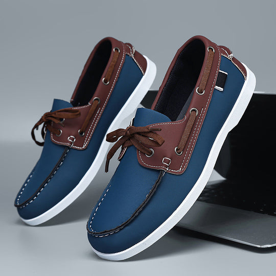 Herren maritim inspirierte Lederslipper mit sportlichem Design EB