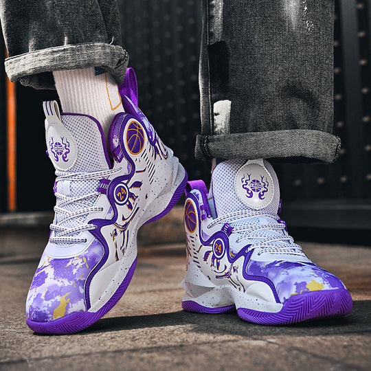 Damen Hochleistungs-Basketball-Sneaker mit atmungsaktivem Mesh-Obermaterial und rutschfester Sohle EB
