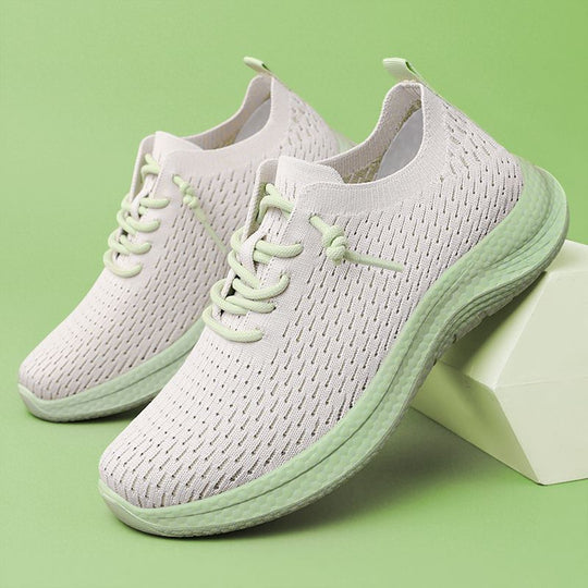 Damen Atmungsaktive Sportsneaker mit flexibler Sohle und elastischem Schnürsystem EB
