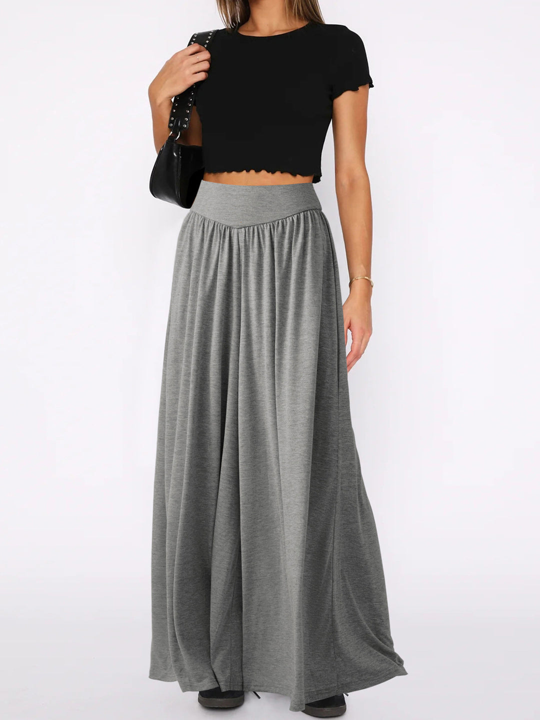 Damen Maxirock mit elastischem Taillenbund und fließendem Schnitt EB