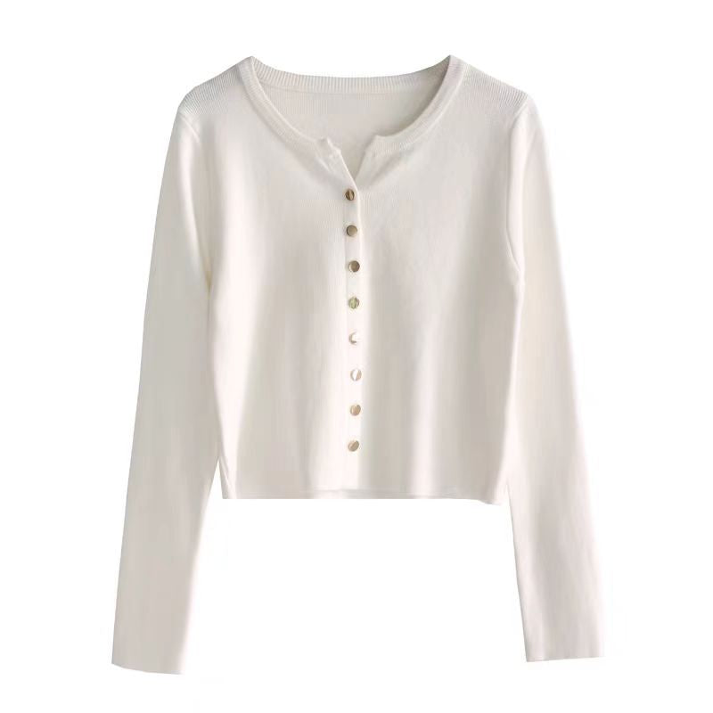 Damen Strickjacke mit perlmuttknöpfen EB