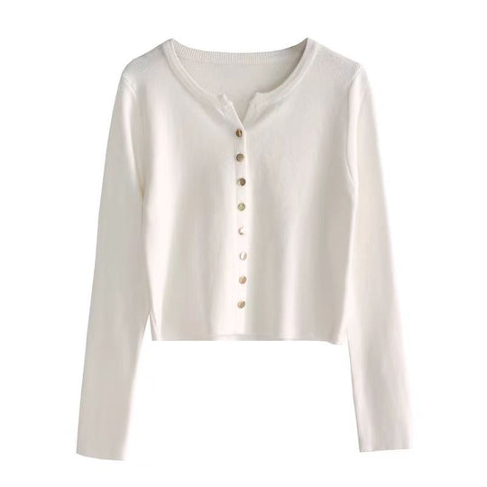 Damen Strickjacke mit perlmuttknöpfen EB