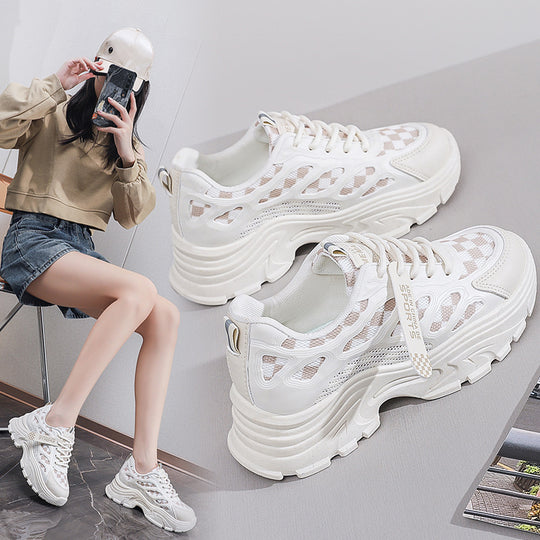 Damen Futuristische Lauf-Sneaker mit atmungsaktivem Mesh und gepolsterter Sohle EB