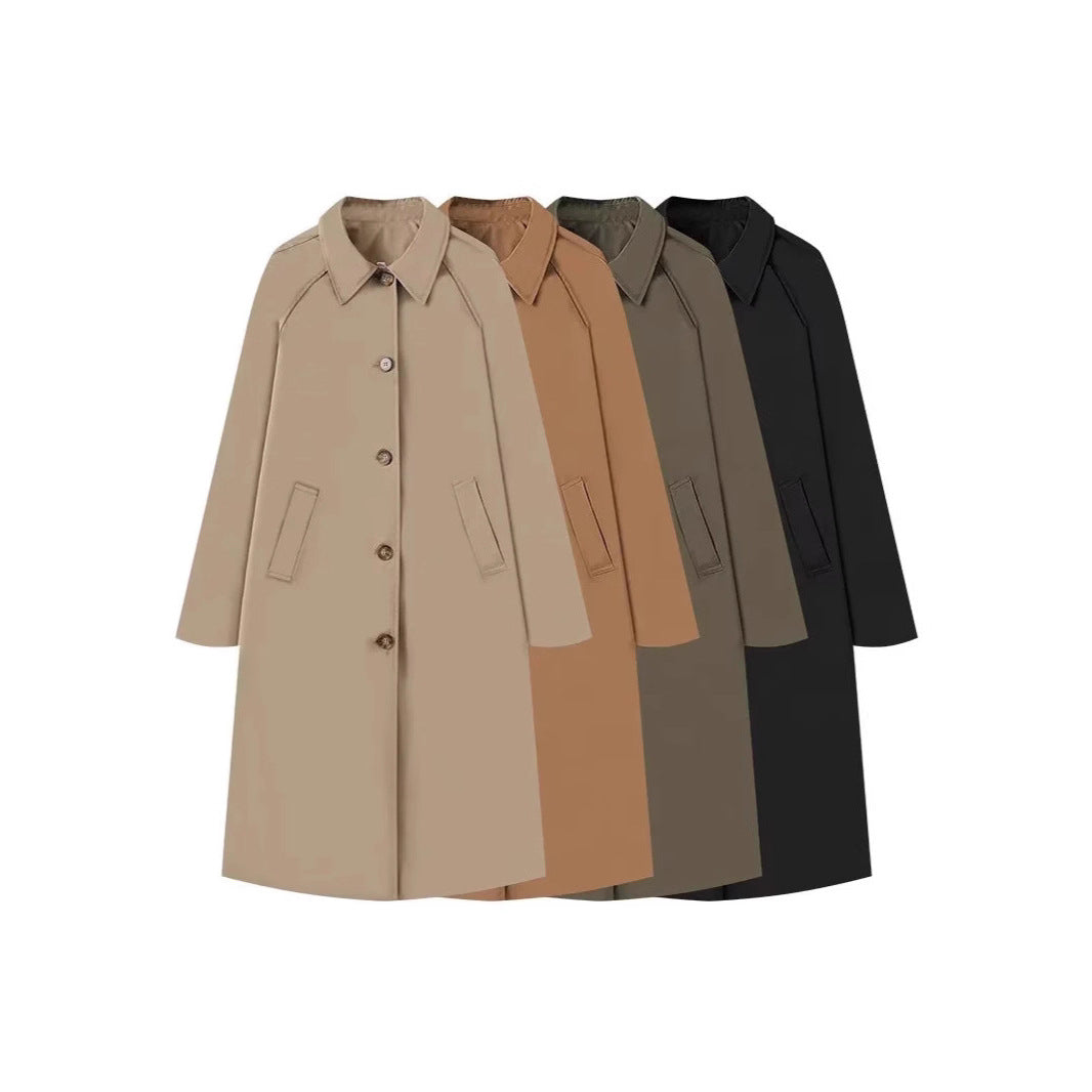 Damen modische Übergangsjacke mit elegantem Stehkragen und praktischen Knopfdetails EB