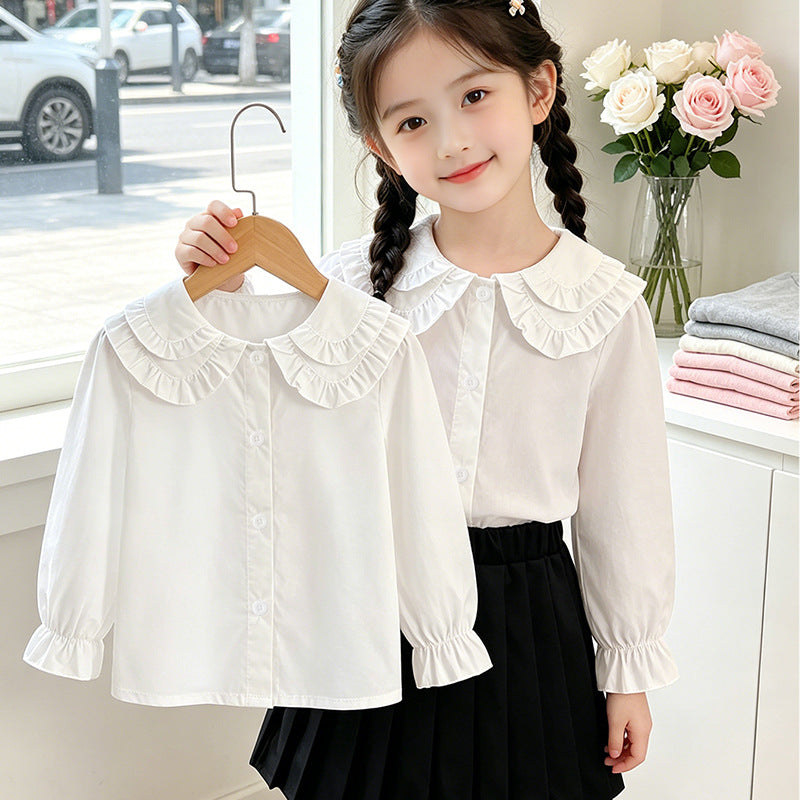 Mädchen elegante Bluse mit Rüschendetails EB