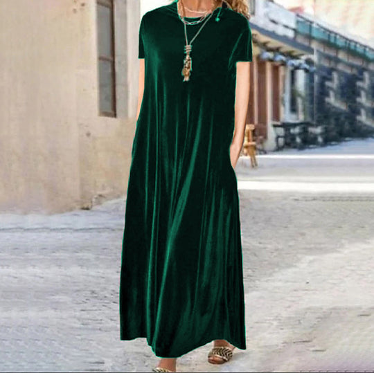 Damen Maxikleid mit elegantem Schnitt und Taschen EB