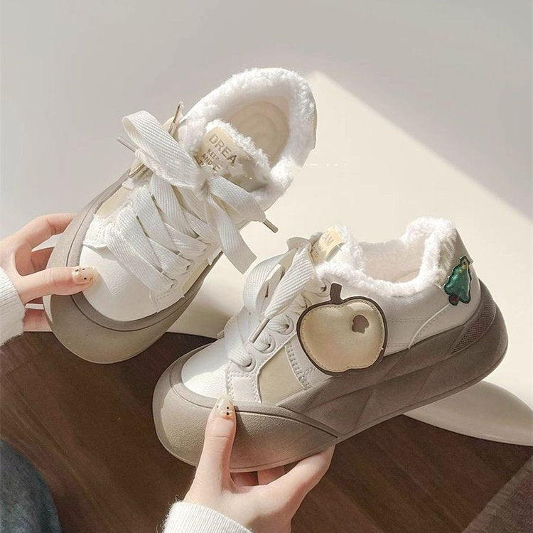 Damen Sneakers mit kuscheligem Innenfutter und modischer Schnalle EB