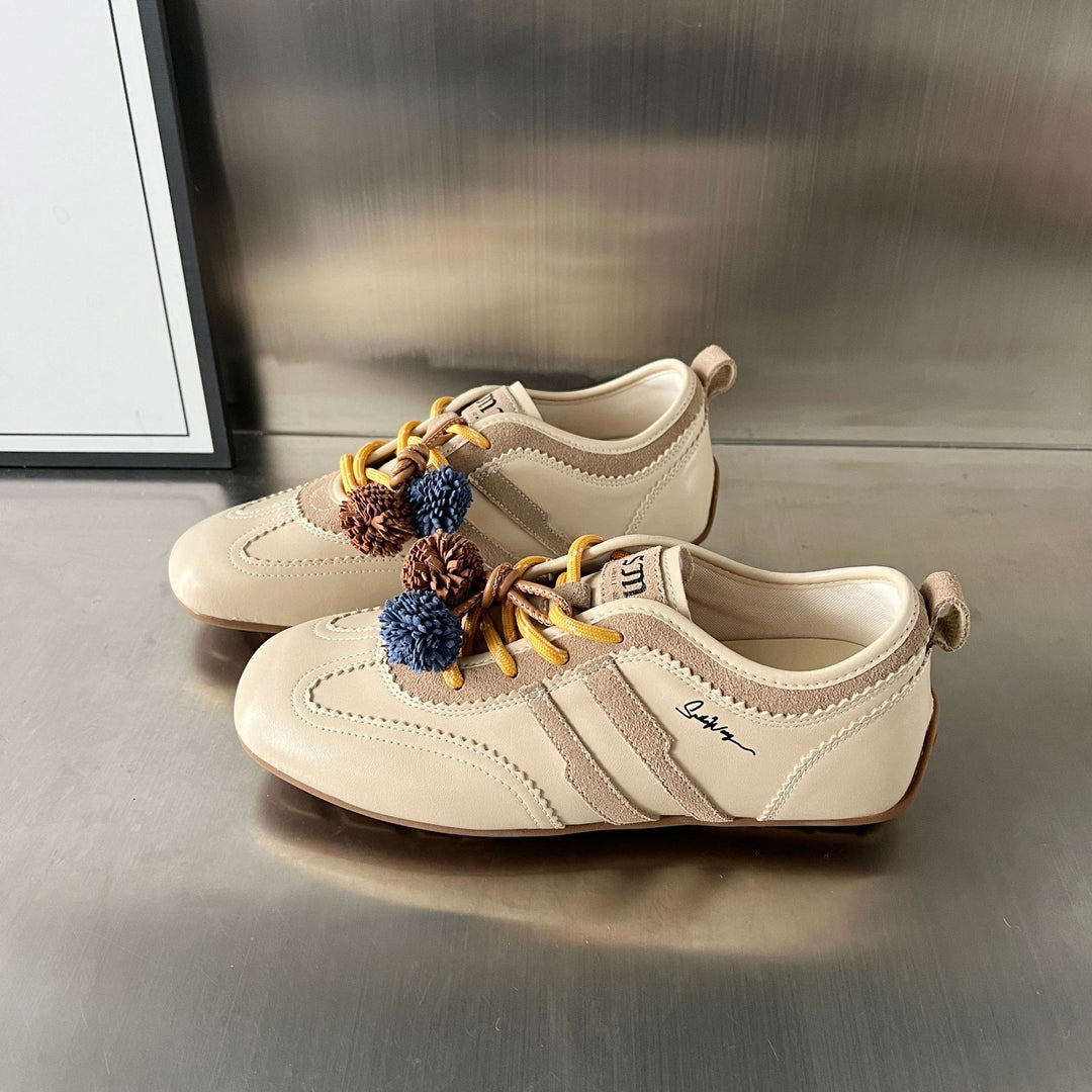 Damen Sportliche Freizeitschuhe aus hochwertigem Leder mit einzigartiger Dekoration EB