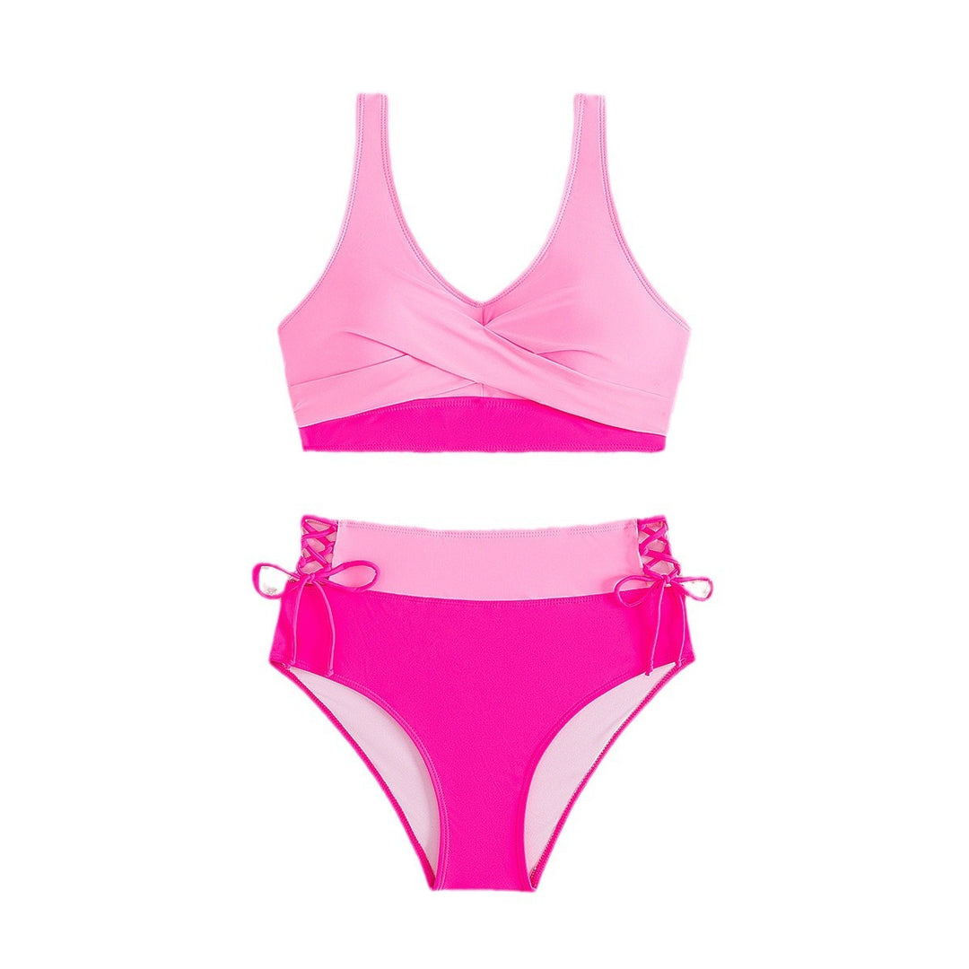 Damen Hochgeschnittener Bikini mit verstellbaren Trägern EB