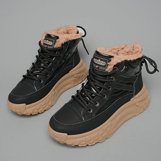 Damen Winterliche High-Top Sneakers mit kuscheligem Innenfutter und rutschfester Sohle EB
