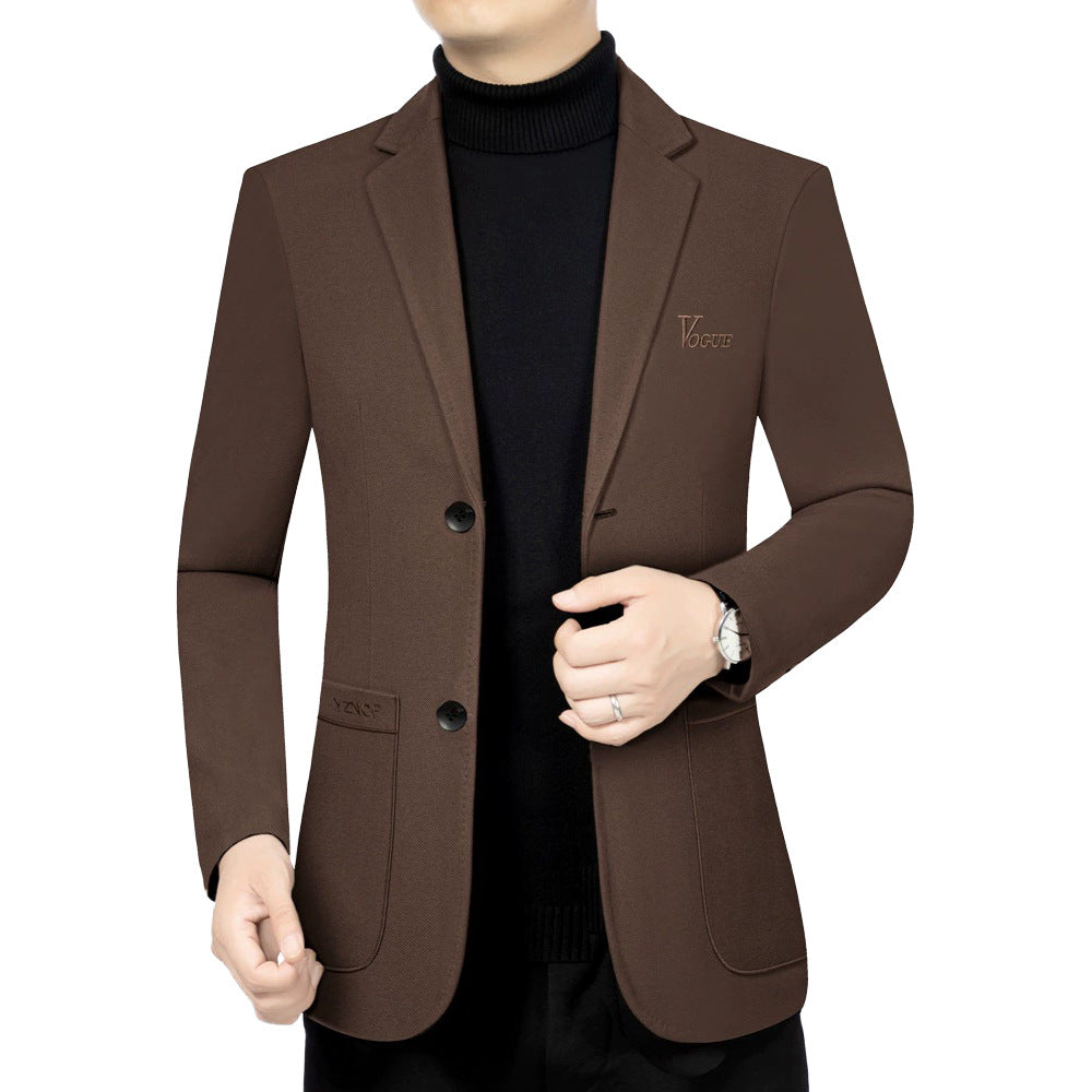 Herren Modernes Einreihiges City-Blazer mit aufgesetzten Taschen und leichter Halbfütterung EB