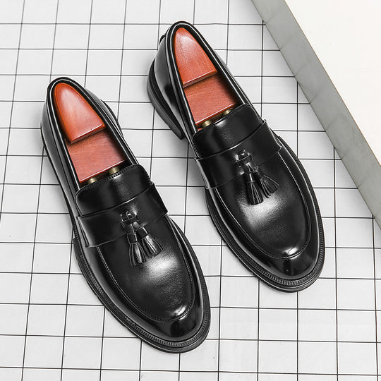 Damen elegante Loafers mit Quasten und hochwertigem Leder EB