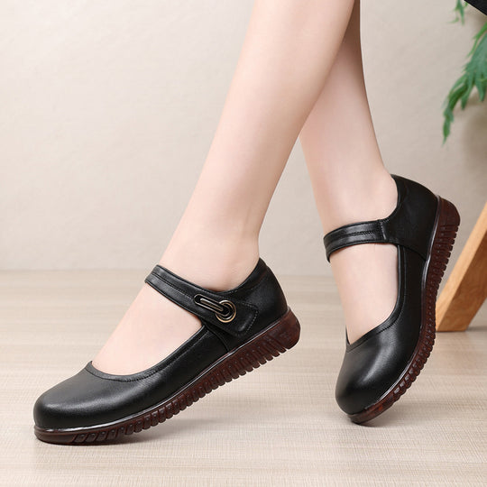 Damen Mary Jane Ballerinas mit elastischem Riemen und bequemem Fußbett EB