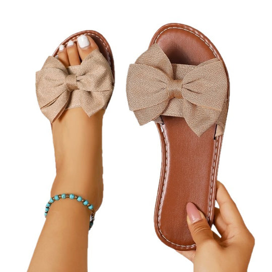 Damen Designer-Lounge-Sandalen mit raffiniertem Schleifendetail EB