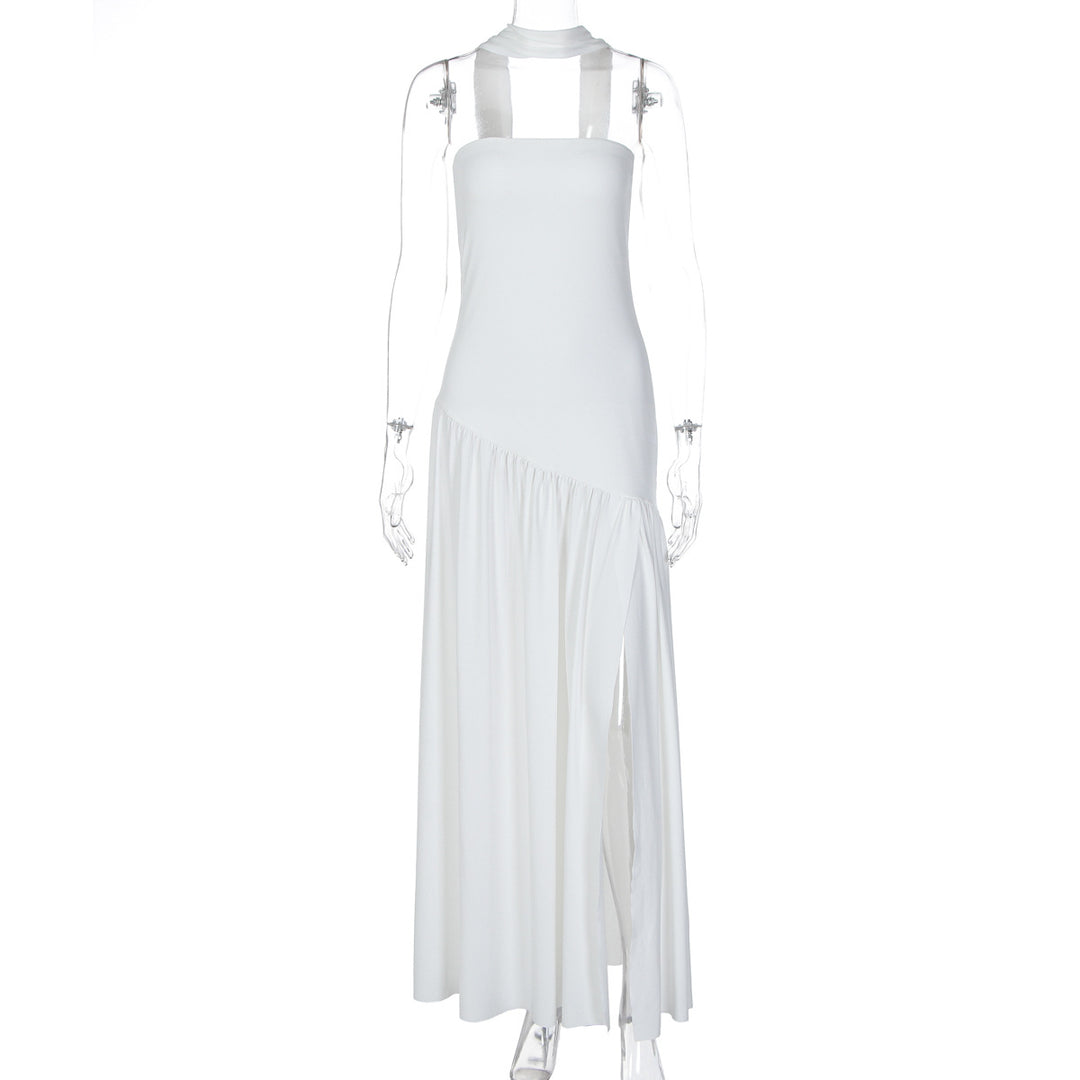 Damen Maxikleid mit raffiniertem Cut-Out-Design und asymmetrischem Saum EB