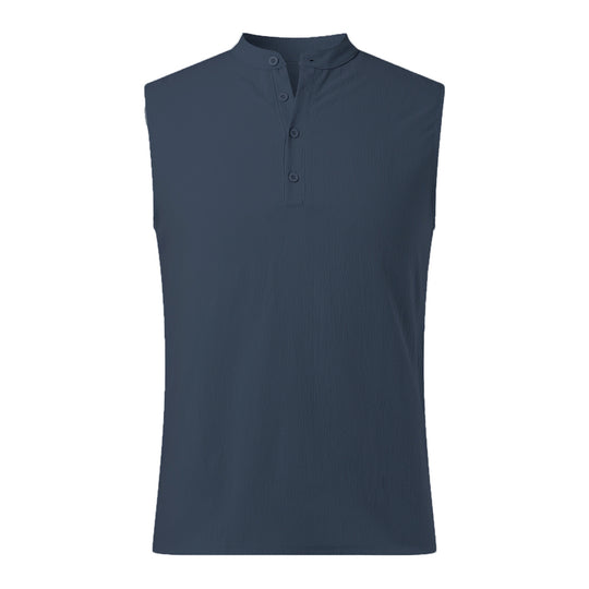 Herren Ärmelloses Henley-Shirt aus atmungsaktivem und leichtem Material EB