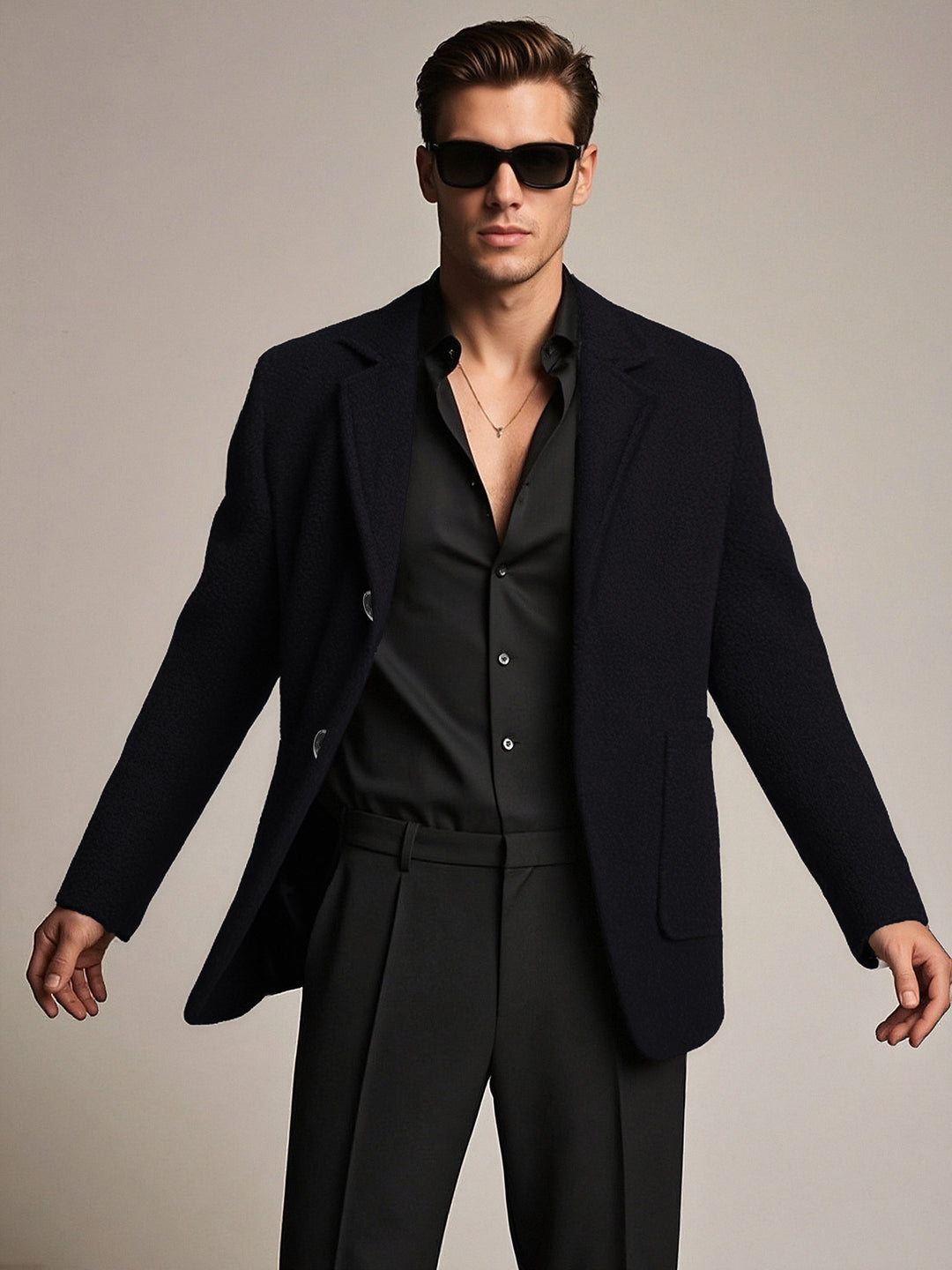 Herren eleganter und strukturierter Freizeitblazer EB