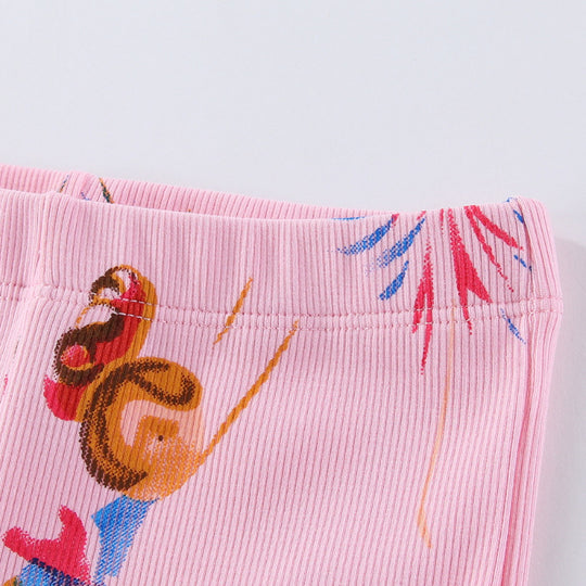Mädchen Leggings mit buntem Ballerina-Design EB