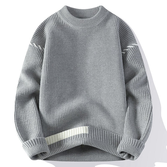 Damen Grober Strickpullover mit innovativem Design und dekorativen Details EB
