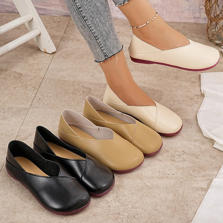 Damen bequeme Ballerinas aus hochwertigem Leder EB