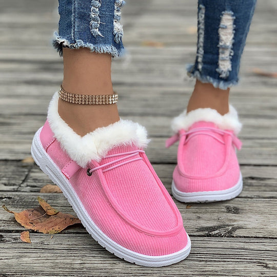 Damen Flauschige Slip-On Hausschuhe mit weichem Innenfutter EB