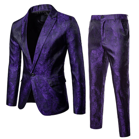 Herren elegantes Anzug-Set mit feinem Paisleymuster EB