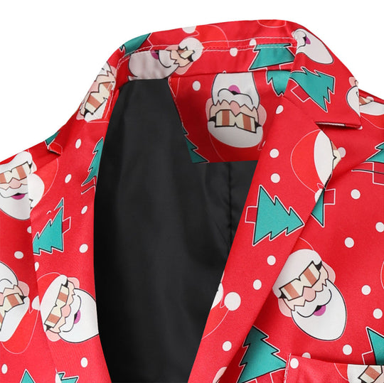 Herren festlicher Blazer mit fröhlichem Weihnachtsdesign EB