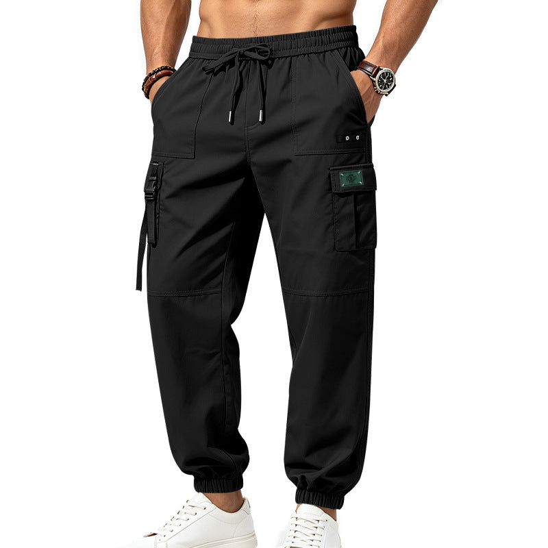 Herren Cargo-Jogginghose mit Kordelzug elastischen Bündchen und Multifach-Taschen EB