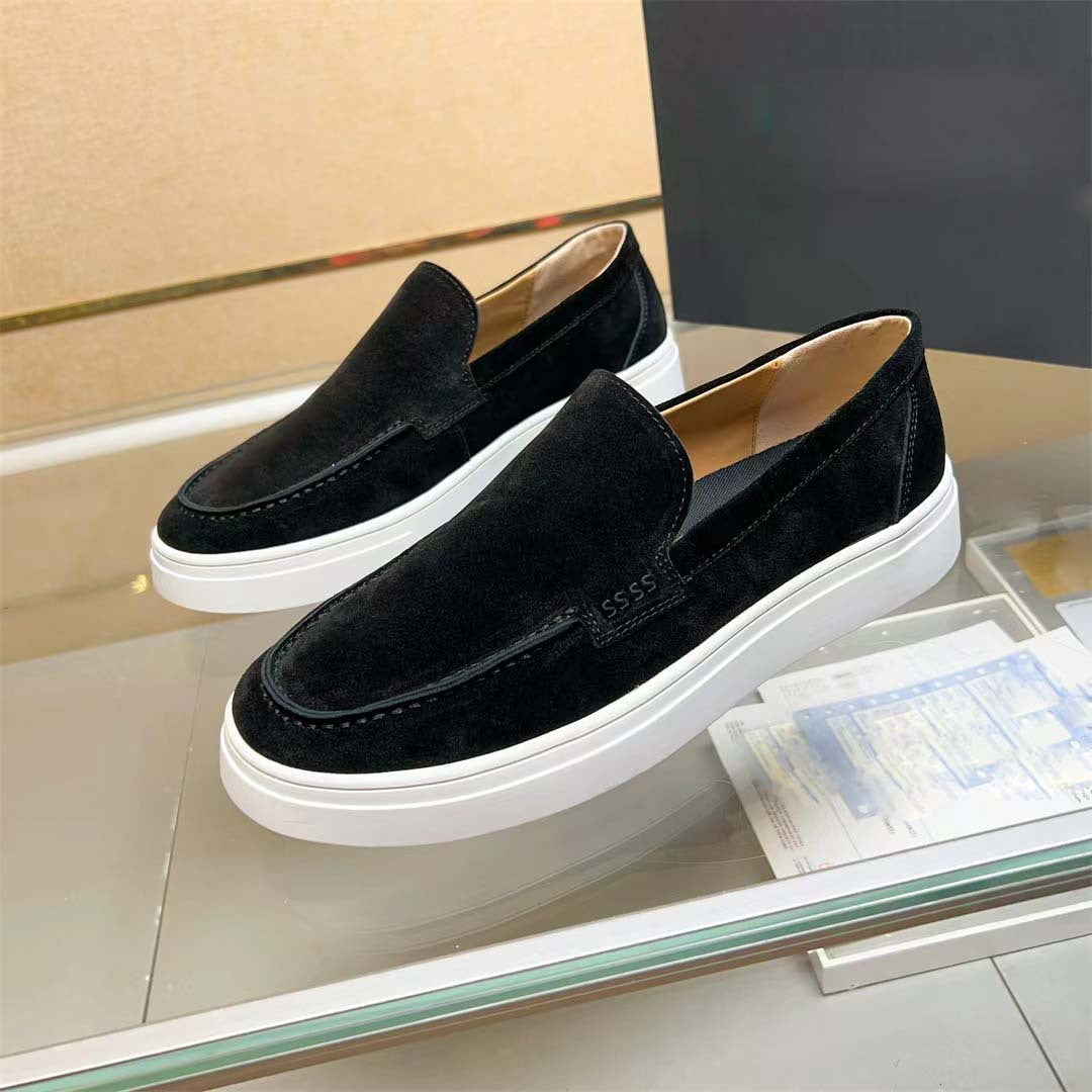 Damen Mokassin Slip-On Sneakers mit weichem Wildleder und elastischen Seiteneinsätzen EB