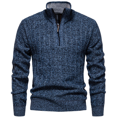 Herren Pullover mit Stehkragen und Zipper EB