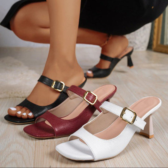 Damen elegante Slingback-Sandalen mit modischem Blockabsatz EB