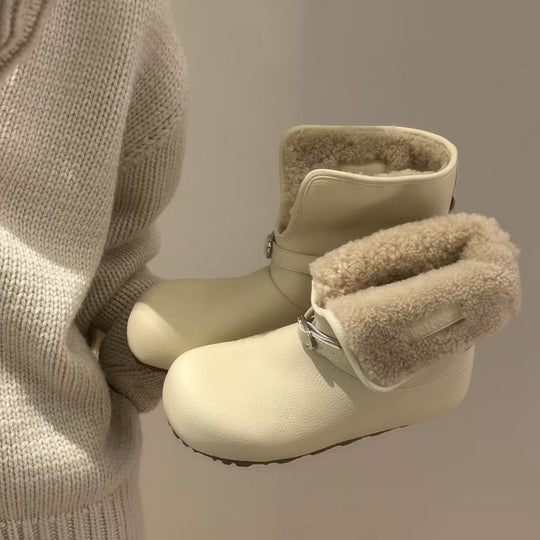 Damen Kuschelige Hausschuh-Stiefel mit flauschigem Innenfutter EB