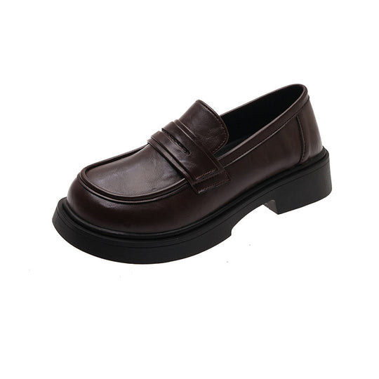 Damen modische und komfortable Loafers mit eleganter Lederoberfläche EB
