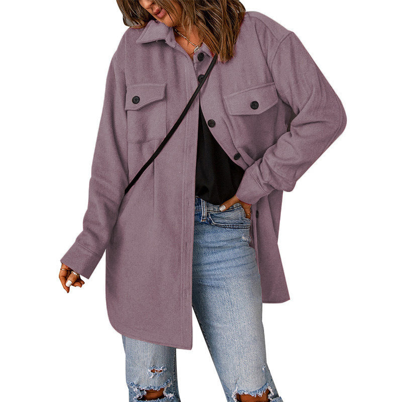 Damen Overshirt-Jacke mit praktischen Brusttaschen und schickem Schnitt EB