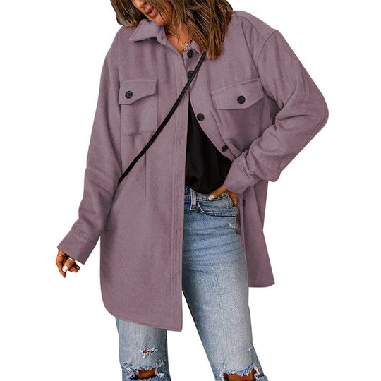 Damen Overshirt-Jacke mit praktischen Brusttaschen und schickem Schnitt EB