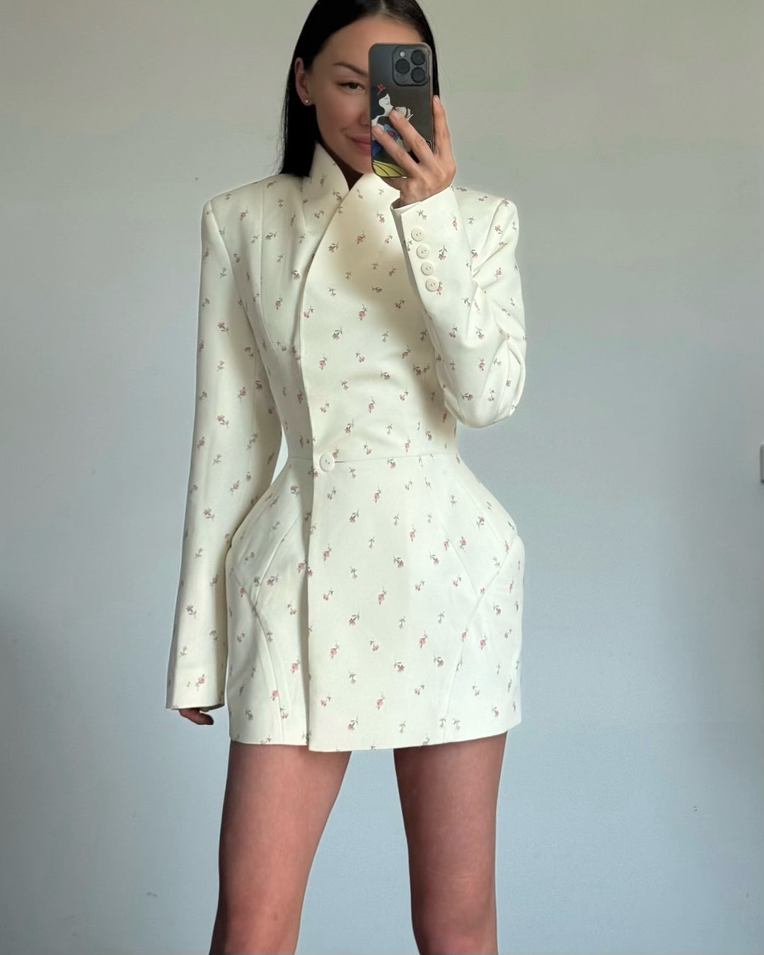 Damen Modischer Blazer mit strukturiertem Schnitt und floralem Muster EB
