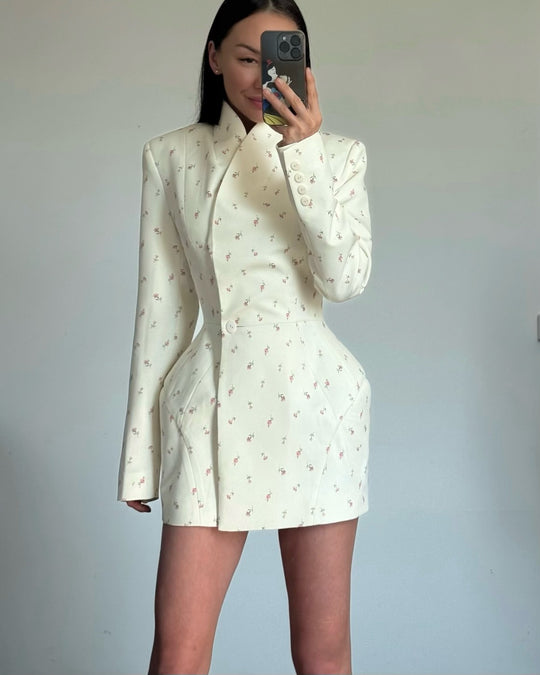 Damen Modischer Blazer mit strukturiertem Schnitt und floralem Muster EB