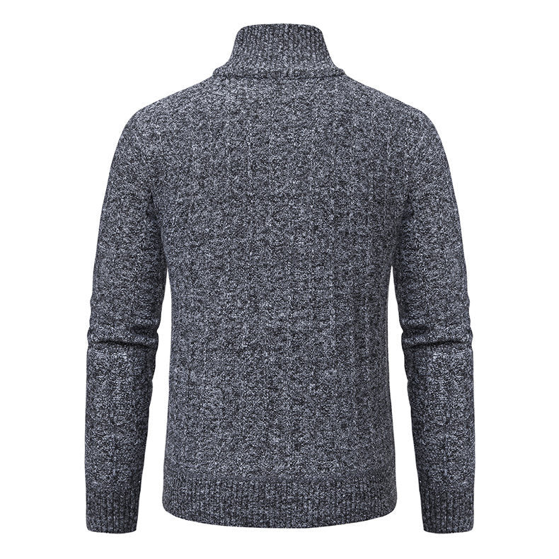 Herren eleganter Strickpullover mit halbem Reißverschluss EB