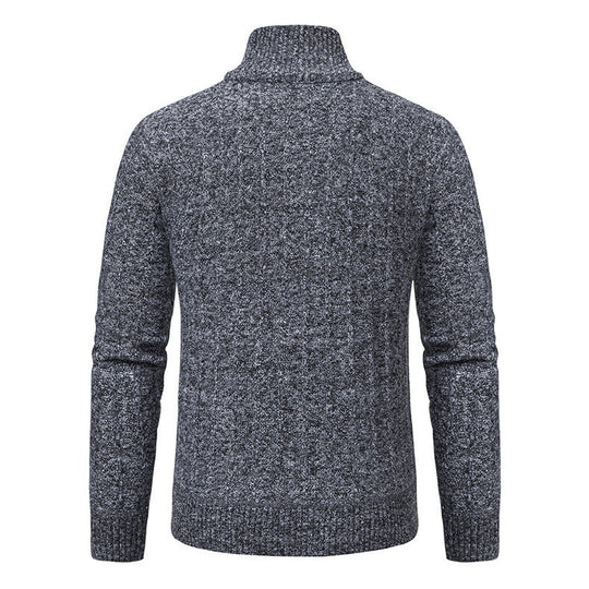 Herren eleganter Strickpullover mit halbem Reißverschluss EB