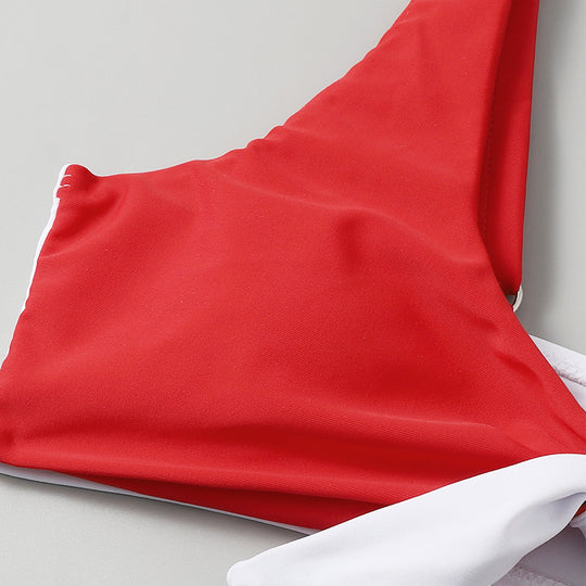 Damen Zweiteiliges Bikiniset mit asymmetrischem Oberteil EB