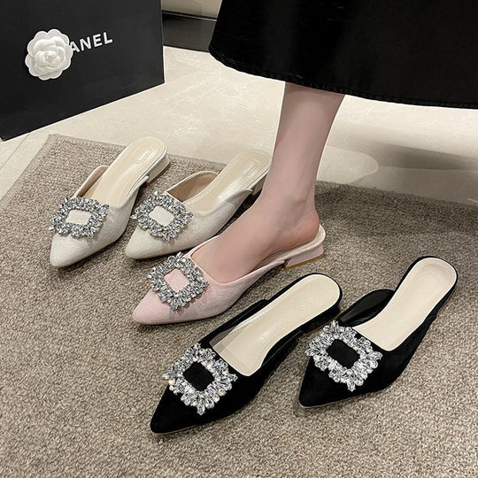 Damen elegante Slingback-Pumps mit Strassdetails EB