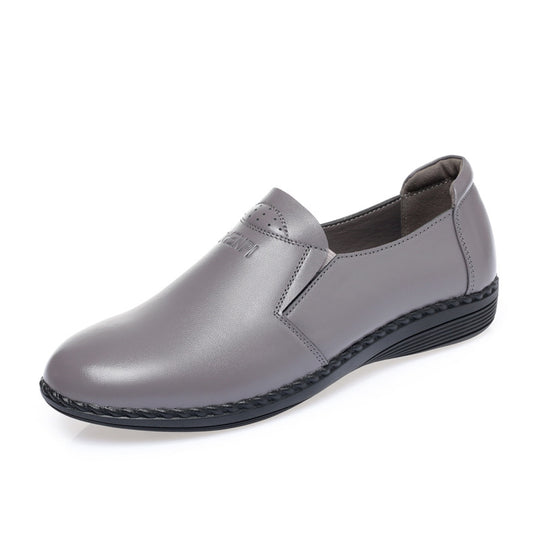 Damen Slipper aus hochwertigem Leder mit elastischem Einstieg und rutschfester Sohle EB
