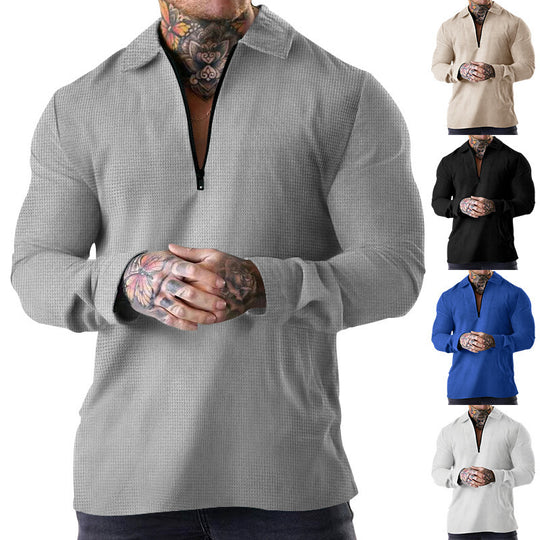 Herren Langarm Shirt mit modernem Reißverschluss EB