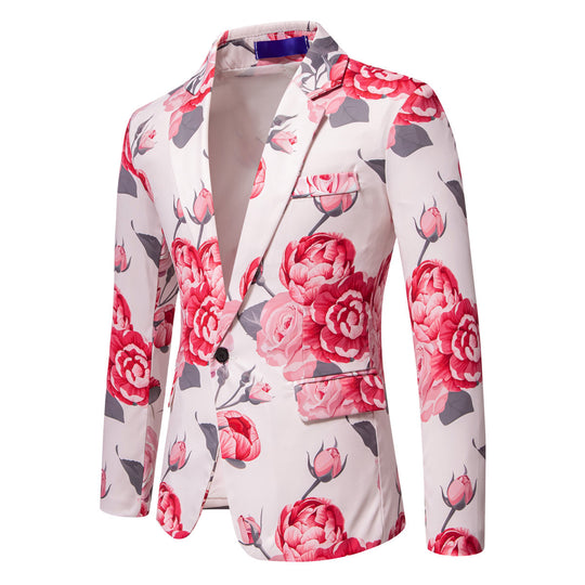 Herren eleganter Blazer mit floralem Design EB