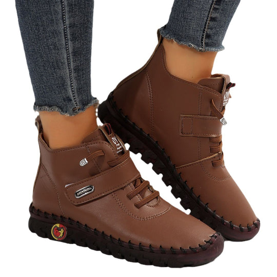 Damen modische Ankle Boots mit komfortablem Klettverschluss und rutschfester Sohle EB