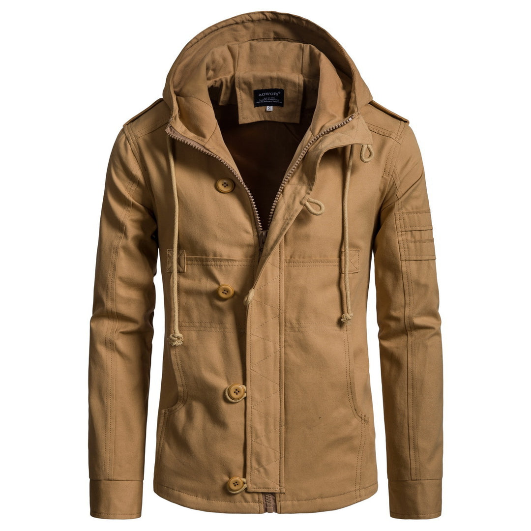 Herren funktionale Outdoor-Jacke mit hohem Kragen und praktischen Taschen EB