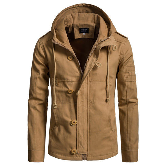 Herren funktionale Outdoor-Jacke mit hohem Kragen und praktischen Taschen EB