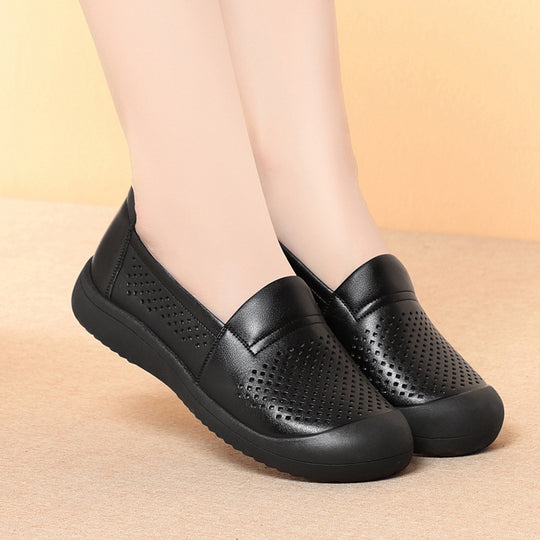 Damen bequeme Slip-On Schuhe mit atmungsaktivem Lochdesign und rutschfester Sohle EB
